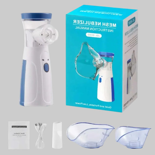 Nebulizador para niños,adultos y pediátricos para ayudas respiratorias, máscaras de nebulizador y nebulizador de malla con tasa de nebulización ajustable.